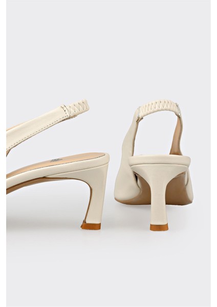 Bej Deri Kadın Topuklu Ayakkabı fırsatları