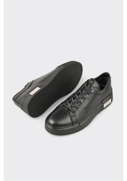 Siyah Deri Erkek Spor Ayakkabı modelleri