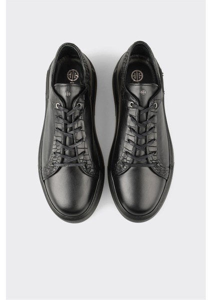 Siyah Deri Erkek Spor Ayakkabı fırsatları