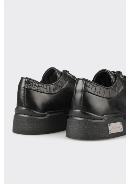 Siyah Deri Erkek Spor Ayakkabı indirimleri