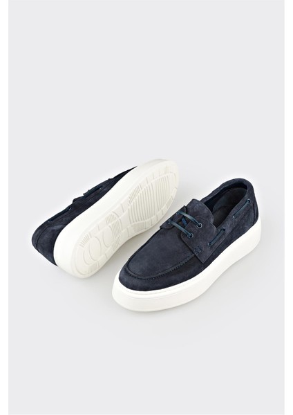 Mavi Deri Erkek Günlük Ayakkabı modelleri