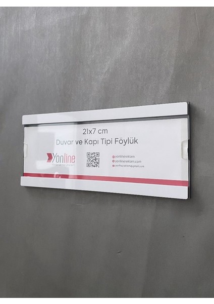 Kapı ve Duvar Tipi Kolay Değiştirilebilir Beyaz A4 1/3 Föylük