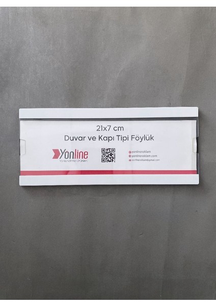Kapı ve Duvar Tipi Kolay Değiştirilebilir Beyaz A4 1/3 Föylük