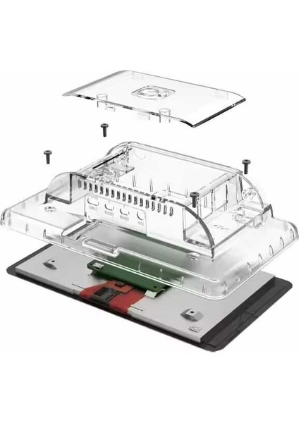 Raspberry Pi 4 Şeffaf Abs Dokunmatik Ekran Kutusu