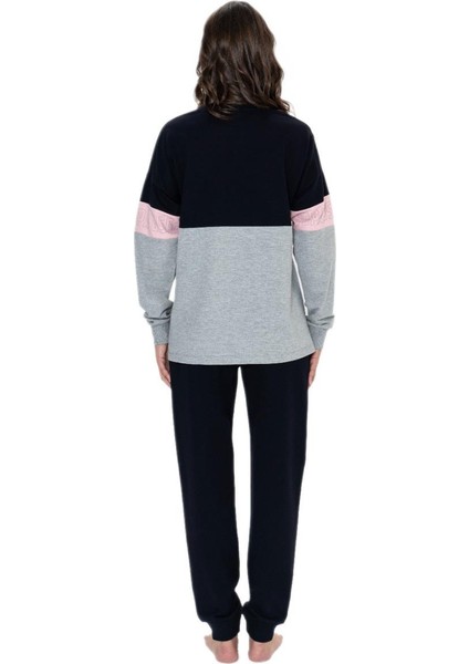 Kadın Gri Melanj Pijama Takımı 17072 modelleri