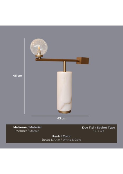 Balance Gold Mermer Masa Lambası modelleri