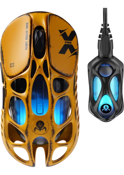 Mercury Xpro Rgb 32K Dpı Optik Gaming Mouse+8k Dongle, Kablosuz, Magnezyum Alaşımlı, Programlanabilir 5 Tuşlu, Special Edition, Sarı