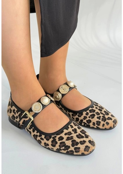 Koope Leopar Süet Babet Ayakkabı