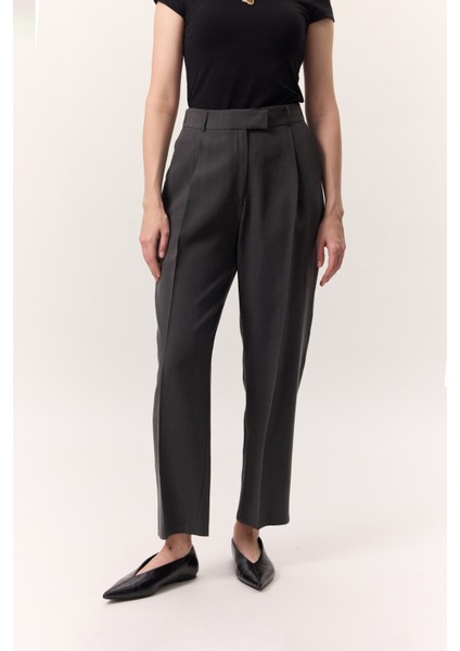 Tencel Pileli Pantolon Antrasit indirimleri