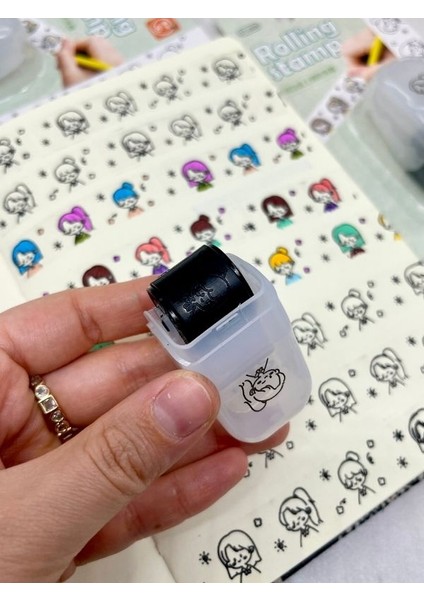 Boyanabilir Süsleme Bandı Kız Desenli Damga /mühür/kaşe/kitap Mühür/stamp/seal