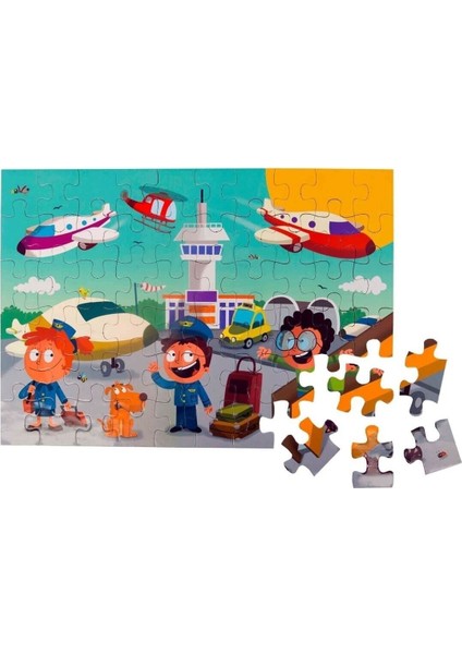 60 Parça Yer Puzzle - Havaalanı modelleri