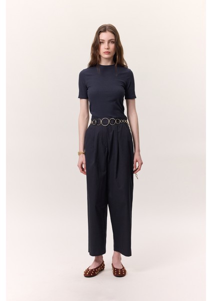 Pileli Gabardin Pantolon Lacivert modelleri