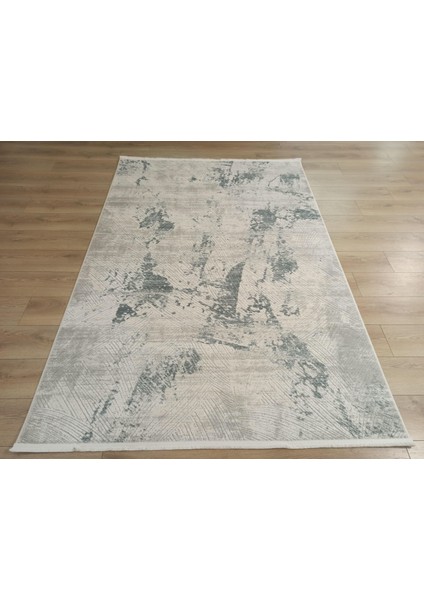 Therapy 8617 Mavi Gri Krem Koridor Halısı Kesme Yolluk Mutfak Halısı Modern halı