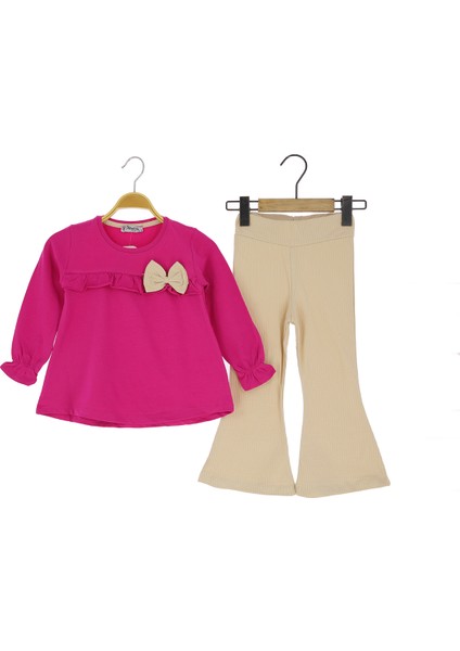 Kız Çocuk Taytlı Takım Fiyonklu
