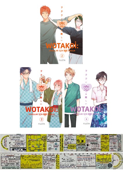 Wotakoi 2-3-4. Ciltler Manga Seti + Mat. Öğreten Cetvel