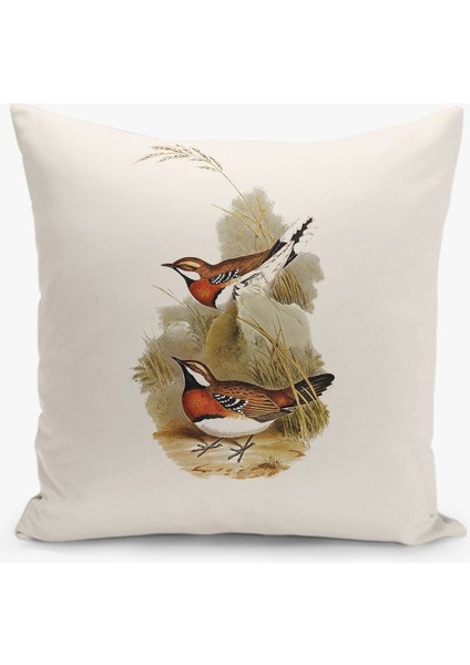 8 Li Çift Taraflı Dijital Baskı Kırlent Kılıfı Kuşlu modelleri