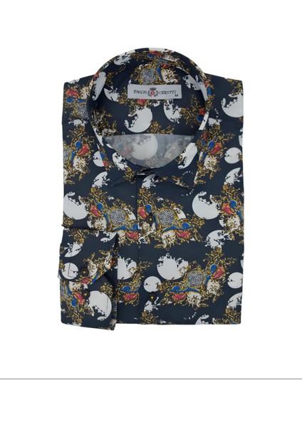 Siyah Desenli Modern Fit Uzun Kollu Erkek Gömlek fiyatları