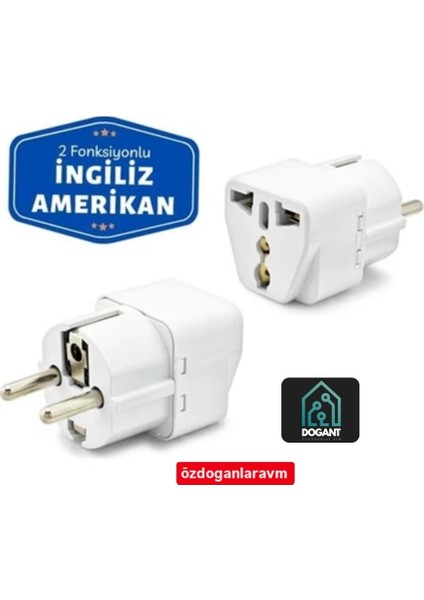 Universal Çevirici Priz Amerikan Ingiliz Fiş Dönüştürücü Türk Tipe Fişe Çeviren Adaptör Başlık