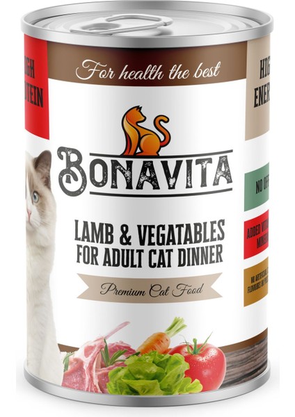 Kuzu Etli Yetişkin Kedi Maması 400 gr 24 adet