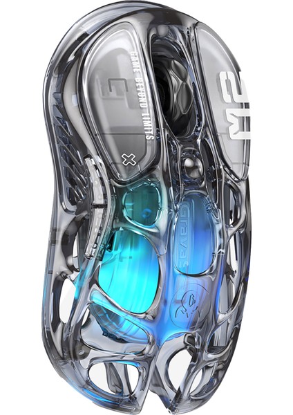 Mercury M2 Rgb 26K Dpı Optik Gaming Mouse, Kablosuz, Programlanabilir 5 Tuşlu, Şeffaf Siyah