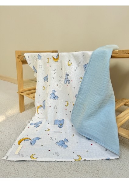 Çok Amaçlı Tavşan Desenli Müslin Bebek Örtü & Battaniye %100 Pamuk Oeko-Teks Sertifikalı 75X75 cm fiyatları