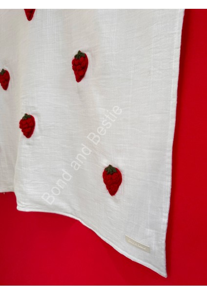 Çok Amaçlı Çilek Desenli Müslin Bebek Örtü & Battaniye %100 Pamuk Oeko-Teks Sertifikalı 75X75 cm fiyatları