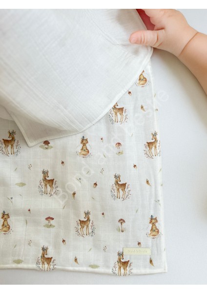 Çok Amaçlı Ceylan Desenli Müslin Bebek Örtü & Battaniye %100 Pamuk Oeko-Teks Sertifikalı 75X75 cm modelleri