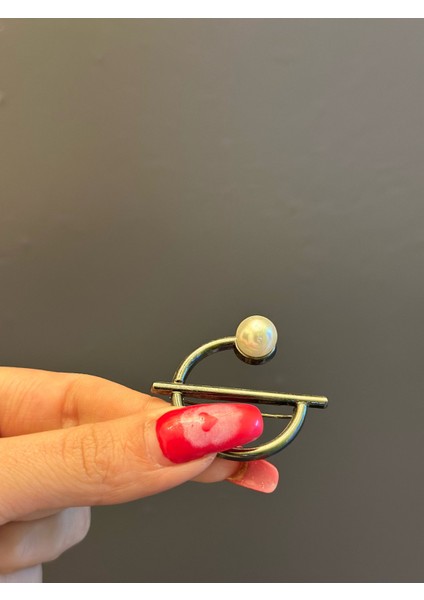 Halka Incili Çelik Broş Yaka Türban Iğnesi 5x4 cm fiyatları