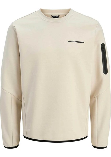 Jcofusıon Prınt Sweat Crew Neck Bej Erkek Sweatshirt 12272763