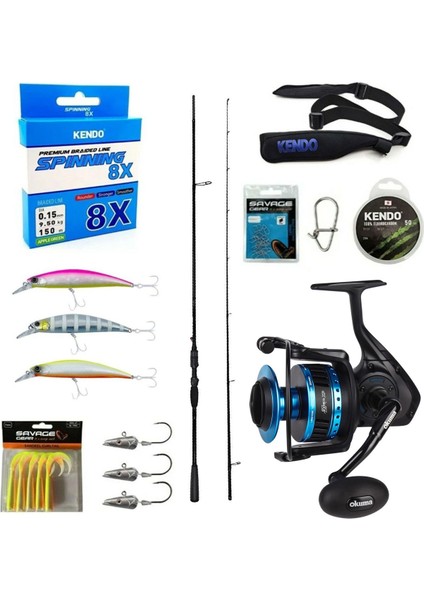 Profesyonel Okuma Spin Seti Okuma Psycho Stick Game 274CM Ex-Fast 15-40GR 2 Parça Olta Kamışı&okuma Azores ZXP-4000 6+1 Bb Olta Makinesi
