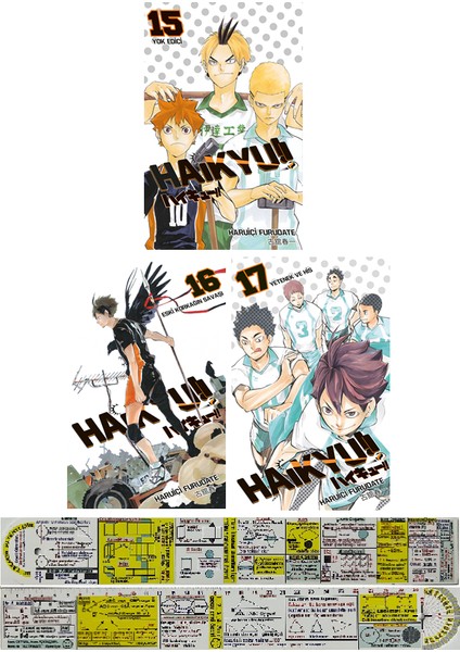 Haikyu 15-16-17. Ciltler Manga Seti + Mat. Öğreten Cetvel