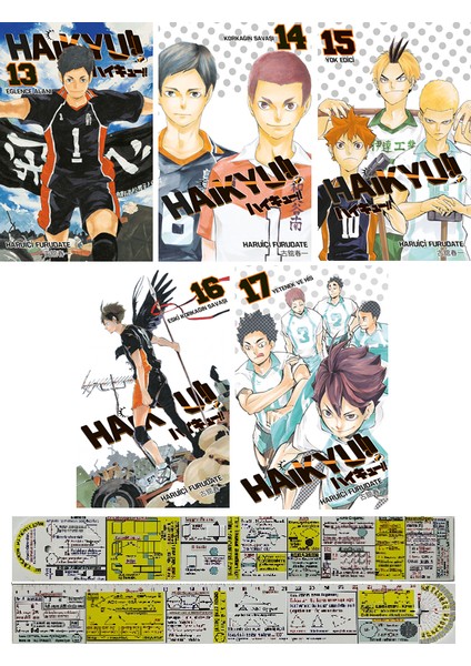 Haikyu 13-14-15-16-17. Ciltler Manga Seti + Mat. Öğreten Cetvel