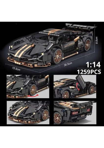 67129 Araba Moc 1280 Adet Yapı Taşları Araba ve Inşaat Oyuncak Yetişkin Tahsil Arabalar 1:14 Ölçekli Spor Araba Modeli Oluşturmak Için Set (Yurt Dışından) fiyatları