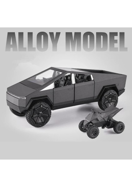 1:24 Teslas Cybertruck Pickup Alaşım Araba Modeli Dietruck Metal Oyuncak Off-Road Araçlar Kamyon Modeli Simülasyon Ses Işık Çocuk Hediyeler (Yurt Dışından)