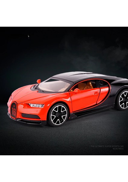 1/32 Bugatti Chiron Alaşım Spor Araba Oyuncak Modelleri Döküm Metal Minyatür Araçlar Ses Işığı ile Geri Çekin Koleksiyon Oyuncak Arabalar (Yurt Dışından)
