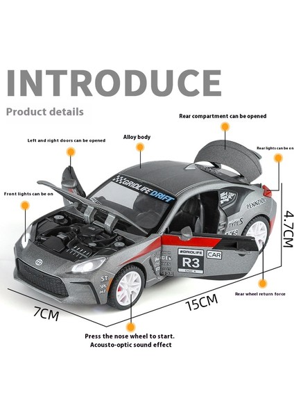 Jdm 1:32 Toyota GR86 Ralli Araba Alaşım Metal Pres Döküm Model Araba Ses ve Işık Klasik Duygusal Koleksiyon Erkek Arkadaşı Için Hediye Erkek (Yurt Dışından) modelleri