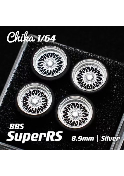 1/64 Chika Tekerlekler Kauçuk Lastikli Model Araba Modifiye Parçaları Hotwheels Tomica Minigt Için Bbs Rs Jdm Vıp (As ile Birlikte Verilir) (Yurt Dışından)