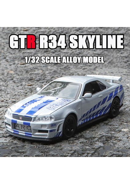 1:32 Gtr R34 Skylıne Hızlı Alaşım Simülasyon Araba Modeli Pres Döküm ve Oyuncak Araçlar ve Öfkeli Arabalar Dekorasyon Oyuncaklar Çocuklar Için Çocuk (Yurt Dışından)