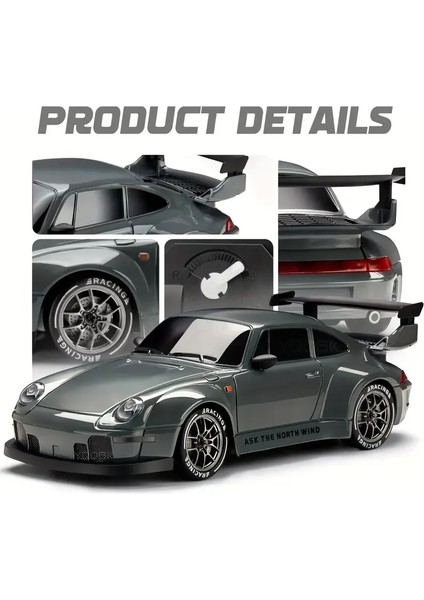 4WD Rc Drift Araba 20 Km/saat 1:24 Yüksek Hızlı Araba Yarışı Işıkları ile Lastikler Yol Bariyeri Aracı Abs Radyo Uzaktan Kumanda Oyuncak Araba Çocuk Hediye (Yurt Dışından)
