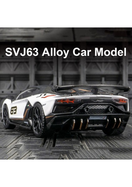 1:32 Lambo Aventador SVJ63 Spor Araba Model Oyuncaklar Döküm Alaşım Kapılar Açık Ses Işığı Çocuk Oyuncak Minyatür Araçlar Hediyeler (Yurt Dışından) modelleri