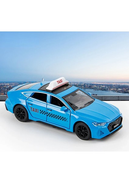 1:32 Audi Rs7 Minyatür Taksi Oyuncak Model Arabalar Alaşım Döküm Geri Çekin Ses Işığı 6 Kapı Açık Araçlar Dekorasyon Erkek Hediyeler (Yurt Dışından)