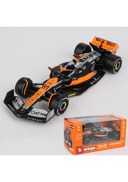 Bburago 1:43 Mclaren F1 MCL60 # 4. Lando Norris # 81 Oscar Piastri Alaşım Araba Döküm Model Formula Yarış Oyuncak Koleksiyon 2023 (Yurt Dışından)