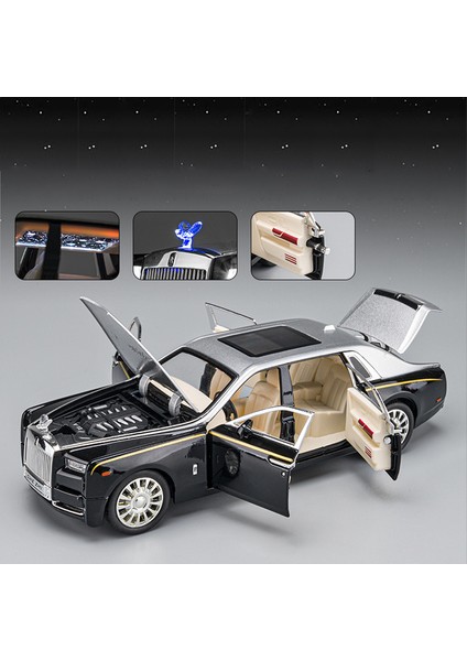 1:24 Rolls Royce Phantom Mansory Alaşım Araba Döküm ve Oyuncak Araçlar Araba Modeli Ses ve Işık Geri Çekin Oyuncak Arabalar Çocuklar Için Hediyeler (Yurt Dışından)