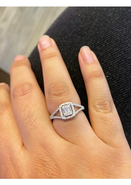 Kadın V Detay Baget Model Gümüş Yüzük modelleri