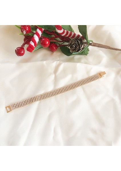 Paslanmaz Çelik Zirkon Taşlı 4 Şeritli Su Yolu Çelik Zincir Bileklik fırsatları