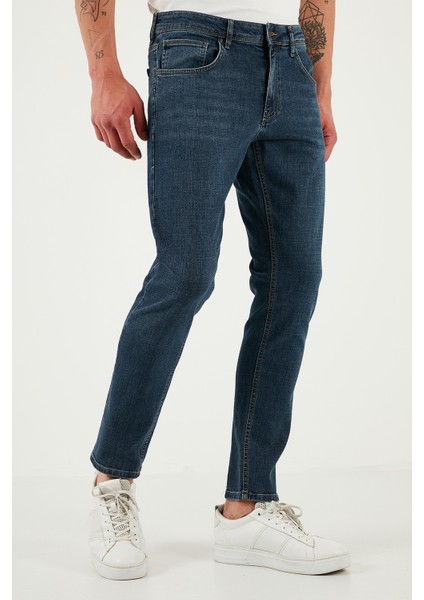 Streç Pamuklu Slim Fit Yüksek Bel Dar Paça Jeans Erkek Kot Pantolon 3300S62TOKYO