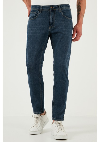 Streç Pamuklu Slim Fit Yüksek Bel Dar Paça Jeans Erkek Kot Pantolon 3300S62TOKYO
