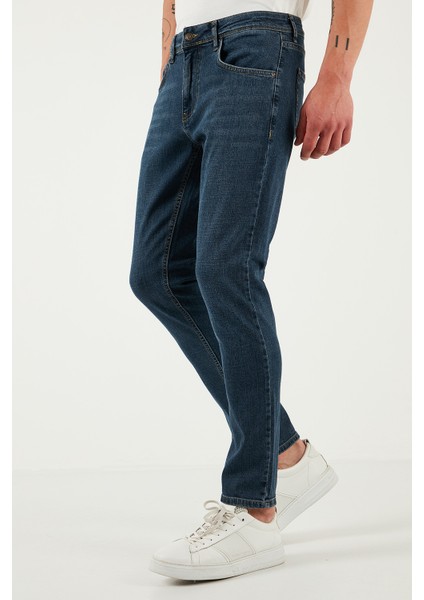 Streç Pamuklu Slim Fit Yüksek Bel Dar Paça Jeans Erkek Kot Pantolon 3300S62TOKYO