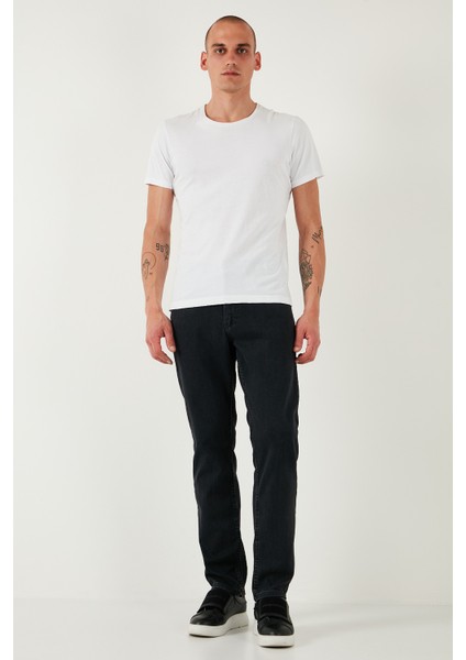 Pamuklu Comfort Fit Yüksek Bel Boru Paça Jeans Erkek Kot Pantolon 4411S88TEXAS