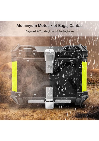 Evrensel Alüminyum Kasa Ithal Motosiklet Çantası Topcase Motor Çantası 55L fırsatları